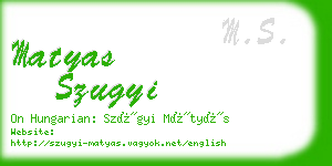 matyas szugyi business card